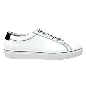 The Kooples White Leather Lace-Up Sneakers w Contrast Stitching Men's FR 43
